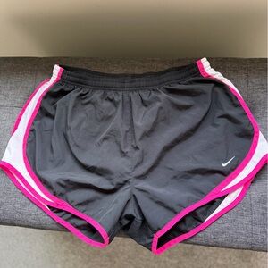 Nike Women’s Black Athletic Shorts with Pink Trim
